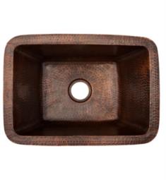 Premier Copper Products BREC 17" Single Bowl Dual Mount Rectangle Copper Bar and Prep Sink