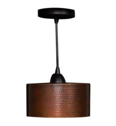 Premier Copper Products L900DB 1 Light 8" Candelabra Hand Hammered Copper Round Pendant Light in Oil Rubbed Bronze