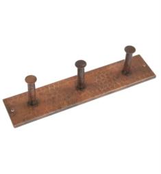 Premier Copper Products RH3 13 1/2" Wall Mount Hand Hammered Copper Triple Robe Hook in Oil Rubbed Bronze