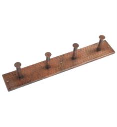 Premier Copper Products RH4 18" Wall Mount Hand Hammered Copper Quadruple Robe Hook in Oil Rubbed Bronze