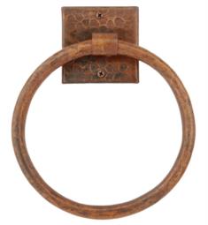 Premier Copper Products TR7DB 33" Wall Mount Hand Hammered Copper Towel Ring in Oil Rubbed Bronze
