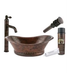 Premier Copper Products BSP1-VBT20DB 20" Bath Tub Hammered Copper Vessel Sink and Faucet in Oil Rubbed Bronze