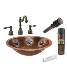 Premier Copper Products BSP2-LO19FSTDB 19" Oval Copper Star Undermount Bathroom Sink with Widespread Faucet in Oil Rubbed Bronze