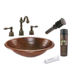Premier Copper Products BSP2-LO19RDB 19" Oval Copper Self Rimming Drop-In Bathroom Sink with Widespread Faucet in Oil Rubbed Bronze