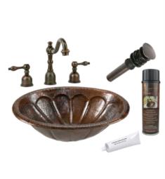 Premier Copper Products BSP2-LO19RSBDB 19" Oval Copper Sunburst Drop-In Bathroom Sink with Widespread Faucet in Oil Rubbed Bronze