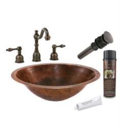Premier Copper Products BSP2-LO20FDB 20" Oval Copper Master Bath Undermount Bathroom Sink with Widespread Faucet in Oil Rubbed Bronze