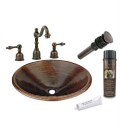 Premier Copper Products BSP2-LO20RDB 20" Oval Copper Master Bath Drop-In Bathroom Sink with Widespread Faucet in Oil Rubbed Bronze