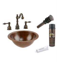 Premier Copper Products BSP2-LR12FDB 12" Round Copper Undermount Bathroom Sink with Widespread Faucet in Oil Rubbed Bronze