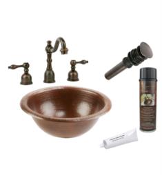 Premier Copper Products BSP2-LR12RDB 12" Round Copper Self Rimming Drop-In Bathroom Sink with Widespread Faucet in Oil Rubbed Bronze