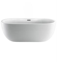 Barclay ATOVN56BIG Pan 55 1/2" Acrylic Freestanding Oval Soaker Bathtub with Integral Drain and Overflow