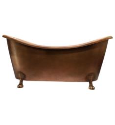 Barclay COTDSN68-AC-AC Celana 67 7/8" Copper Freestanding Double Slipper Oval Soaker Bathtub in Hammered Antique Copper