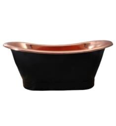 Barclay COTDSN70B-BLP Chapal 69 1/2" Copper Freestanding Double Slipper Oval Soaker Bathtub in Black Copper/Polished