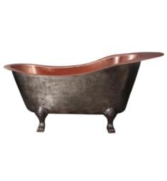 Barclay COTSN73JFAP-AC Naples 73" Copper Freestanding Slipper Oval Soaker Bathtub in Hammered Antique Copper/Polished Copper