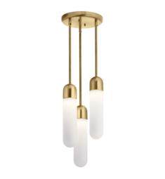 Elan 84195 Sorno 3 Light 10 1/2" LED Etched Opal Glass Pendant Cluster in Champagne Gold