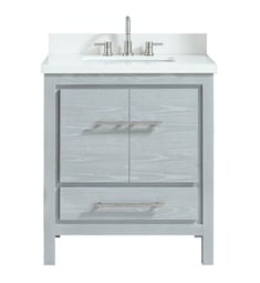 Avanity RILEY-VS31-SSG Riley 31" Freestanding Single Bathroom Vanity with White Quartz Top in Sea Salt Gray