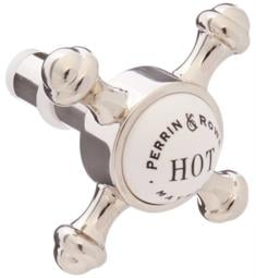 ROHL 9.01797H Perrin and Rowe Hot Cross Handle with Domed Porcelain insert