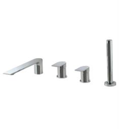 Aquabrass ABFB92017 Alpha 7 1/4" Four Hole Deck Mounted Roman Tub Faucet with Handshower