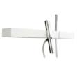 Aquabrass ABFB51904PCWH Blok 5 1/2" Wall Mount Single Handle Tub Filler with Handshower and Shelf
