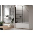 Fleurco LAVT-33-43 Latitude 28 1/2" - 33" Framed Walk-in Tub Panel with 3/8" Clear Glass in Matte Black