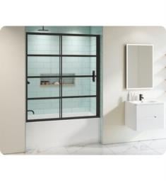 Fleurco LAT60-33-43 Latitude 57 3/4" - 59" Framed Sliding Tub Door with Fixed Panel in Matte Black