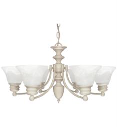 Nuvo 60-359 Empire 6 Light 26" Incandescent One Tier Chandelier in Textured White