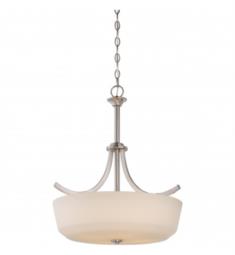 Nuvo 60-5827 Laguna 4 Light 19" Incandescent Pendant in Brushed Nickel with White Glass
