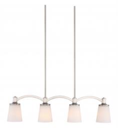 Nuvo 60-5875 Laguna 4 Light 33" Incandescent Island Pendant in Brushed Nickel with White Glass