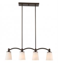 Nuvo 60-5975 Laguna 4 Light 33" Incandescent Island Pendant in Forest Bronze with White Glass