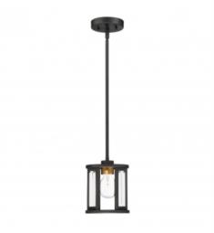 Nuvo 60-6412 Payne 1 Light 6 1/2" Incandescent Mini Pendant in Midnight Bronze with Clear Beveled Glass Shade