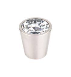Top Knobs TK135BSN Crystal 1 1/8" Brass Cone Shaped Clear Crystal Center Cabinet Knob in Brushed Satin Nickel