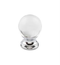 Top Knobs TK840 Serene 1" Zinc Alloy Round Shaped Clarity Clear Glass Cabinet Knob with Backplate