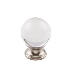 Top Knobs TK842 Serene 1 3/8" Zinc Alloy Round Shaped Clarity Clear Glass Cabinet Knob with Backplate