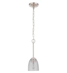 Craftmade 49991-BNK Serene 1 Light 5 1/2" Incandescent Indoor Mini Pendant in Brushed Polished Nickel and Clear Seeded Glass