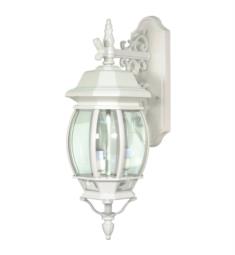 Nuvo 60-891 Central Park 3 Light 7 3/8" Incandescent Outdoor Wall Lantern in White with Clear Beveled Glass