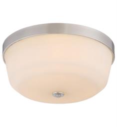 Nuvo 60-5824 Laguna 3 Light 15 1/8" Incandescent Flush Mount Ceiling Light in Brushed Nickel with White Glass