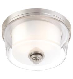 Nuvo 60-4651 Decker 2 Light 13" Flush Mount Ceiling Light in Brushed Nickel with Clear and Frosted Glass