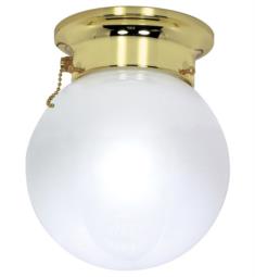 Nuvo 60-295 1 Light 6" Flush Mount Ceiling Light in Polished Brass with Pull Chain Switch