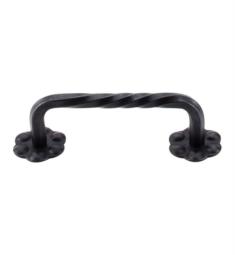 Top Knobs M647 Normandy 3 1/8" Center to Center Steel Thin Twist D-Shaped Cabinet Pull with Backplate in Patina Black
