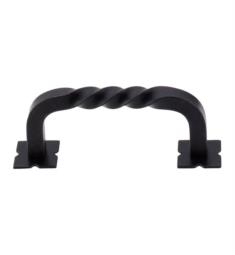 Top Knobs M710 Normandy 3" Center to Center Steel Twist D-Shaped Cabinet Pull with Backplate in Patina Black
