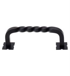 Top Knobs M713 Normandy 3 3/4" Center to Center Steel Twist D-Shaped Cabinet Pull with Backplate in Patina Black
