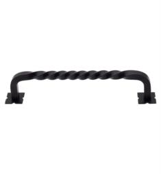 Top Knobs M737 Normandy 6" Center to Center Steel Square Twist D-Shaped Cabinet Pull with Backplate in Patina Black