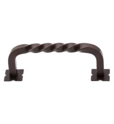 Top Knobs M784 Normandy 3 3/4" Center to Center Steel Square Twist D-Shaped Cabinet Pull with Backplate in Oil Rubbed Bronze