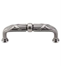 Top Knobs M935 Edwardian 3 3/4" Center to Center Zinc Alloy Ribbon & Reed D-Shaped Cabinet Pull in Pewter Antique