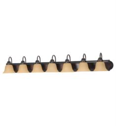 Nuvo 60-1268 Ballerina 7 Light 48" Incandescent Vanity Light in Mahogany Bronze with Champagne Glass Shade