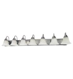 Nuvo 60-290 Ballerina 7 Light 48" Incandescent Vanity Light in Polished Chrome with Alabaster Glass Shade