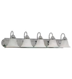 Nuvo 60-319 Ballerina 5 Light 36" Incandescent Vanity Light in Polished Chrome with Alabaster Glass Shade