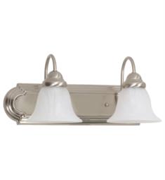 Nuvo 60-320 Ballerina 2 Light 18" Incandescent Vanity Light in Brushed Nickel with Alabaster Glass Shade