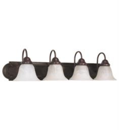 Nuvo 60-326 Ballerina 4 Light 30" Incandescent Vanity Light in Old Bronze with Alabaster Glass Shade