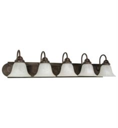 Nuvo 60-327 Ballerina 5 Light 36" Incandescent Vanity Light in Old Bronze with Alabaster Glass Shade