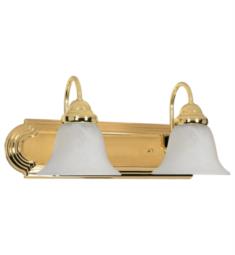 Nuvo 60-328 Ballerina 2 Light 18" Incandescent Vanity Light in Polished Brass with Alabaster Glass Shade